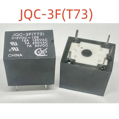 2 штуки Электромеханическое реле 12V DC JQC-3F (T73) 1ZS, 5-контактное, для электроники и бытовой те