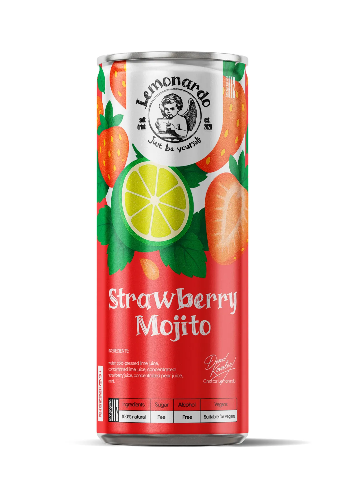 Безалкогольный клубничный мохито / Strawberry Mojito, 330мл