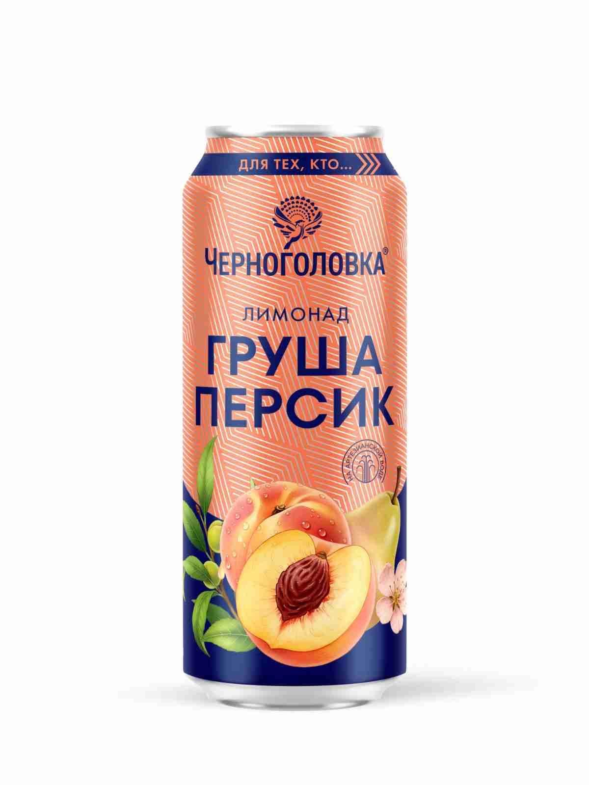 Лимонад Черноголовка Груша-персик-цветы вишни 0,45 л