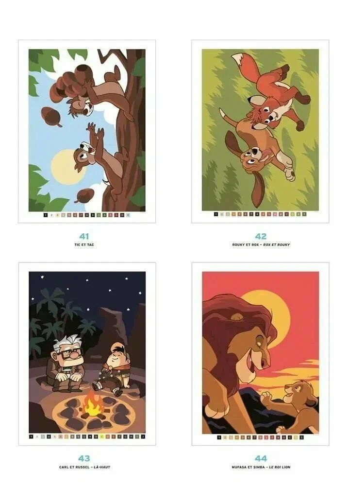 Раскраска по номерам Coloriages mysteres Disney - Saisons - Сезоны - 128стр