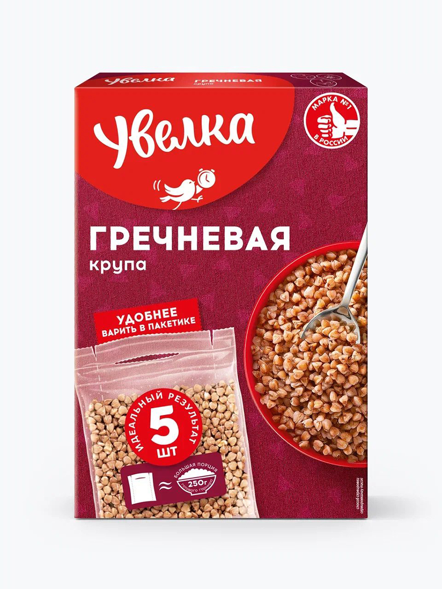 Гречка Увелка пропаренная, в пакетиках для варки, 400 г