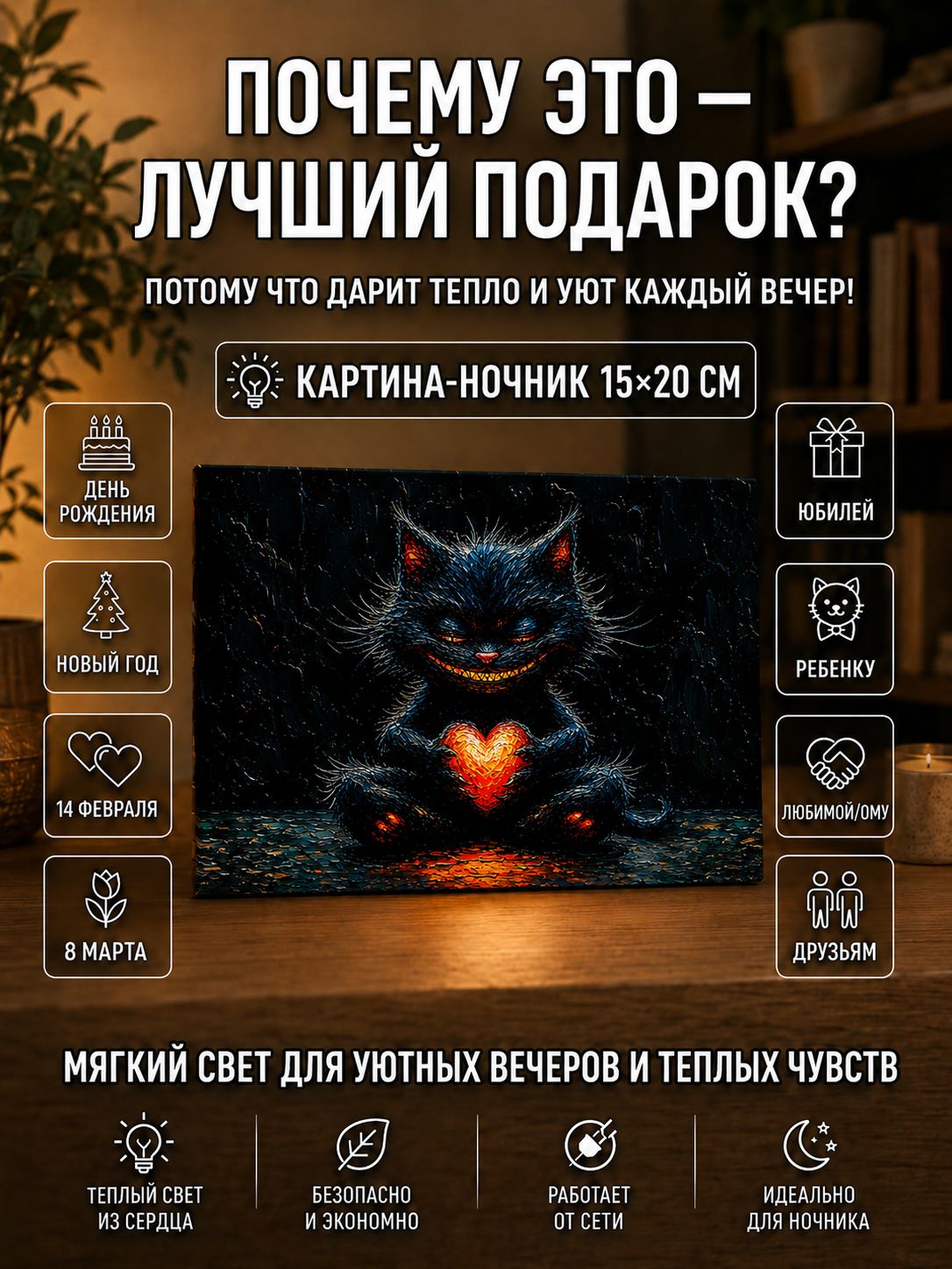 Улыбающийся котик с сердечком