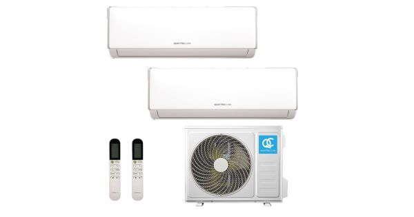 Мульти сплит-система на 2 комнаты 15+25м2 QUATTROCLIMA Verona 2025 QN-FM14UB+QV-FM07WA+QV-FM07WA инвертор А++ до 41м2, I-Feel, самодиагностика, 5 скоростей от 22дБ, гарантия 3 года