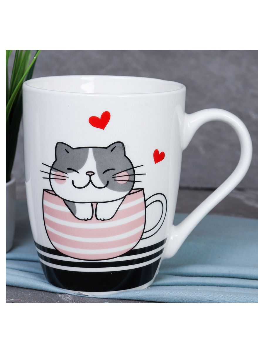 Кружка керамика Коты для чая и кофе, 400 мл — фото 5