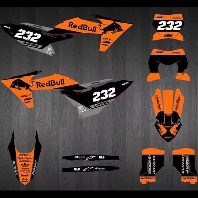 Комплект наклеек на пластик толстые 3M KTM EXC XC XCW SX SXF 2023 2024