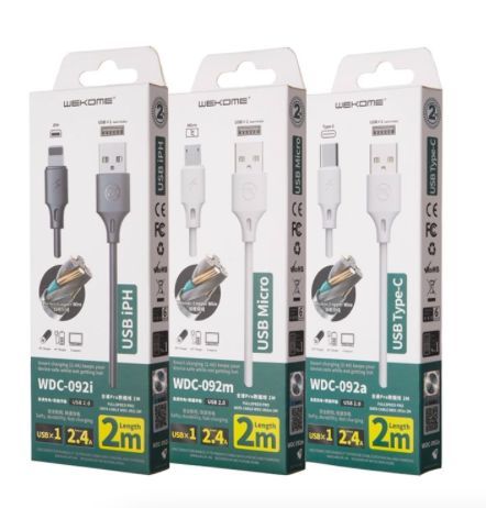 WKКабельдлямобильныхустройствMicro-USB2.0Type-A/USB2.0Type-A,2м,белый