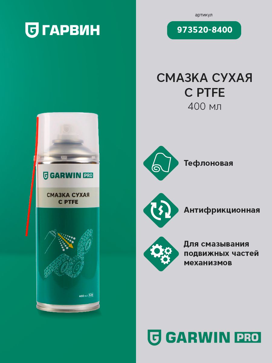СмазкасухаясPTFEGARWINPRO400млGARWINPRO973520-8400