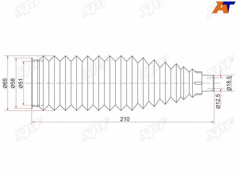 Пыльник рулевой рейки FORD TRANSIT 06-13 RH