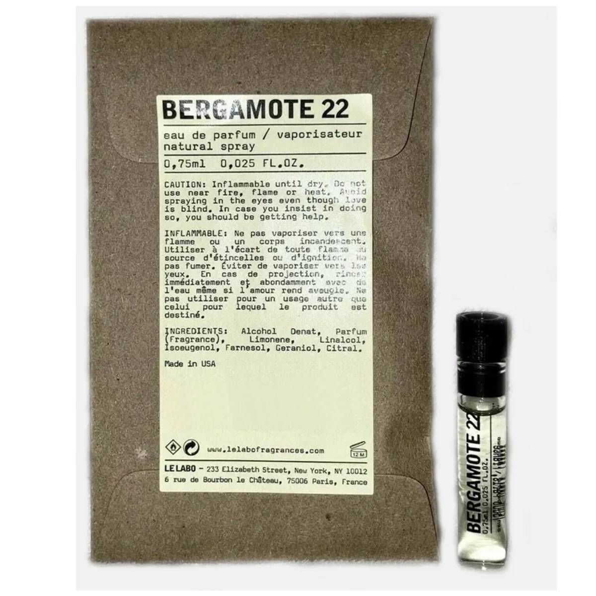 Le Labo Bergamote 22 Парфюмерная вода унисекс (пробник) 0.75 мл купить