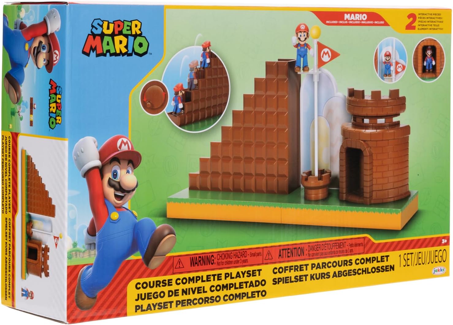 Nintendo / Нинтендо Игровой набор Super Mario. Победа на уровне с фигуркой Марио (6 см)