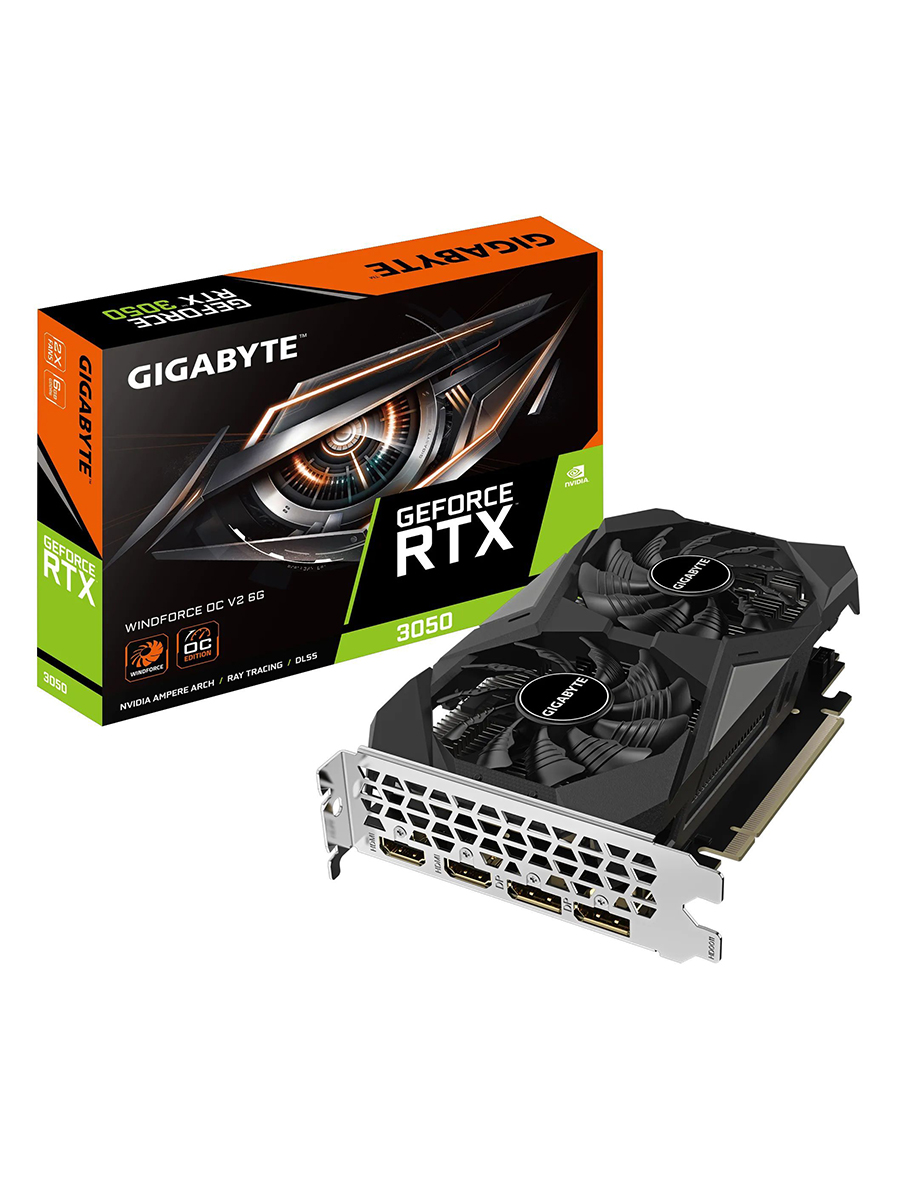 Gigabyte Видеокарта GeForce RTX 3050 6 ГБ (GV-N3050WF2OCV2-6GD)