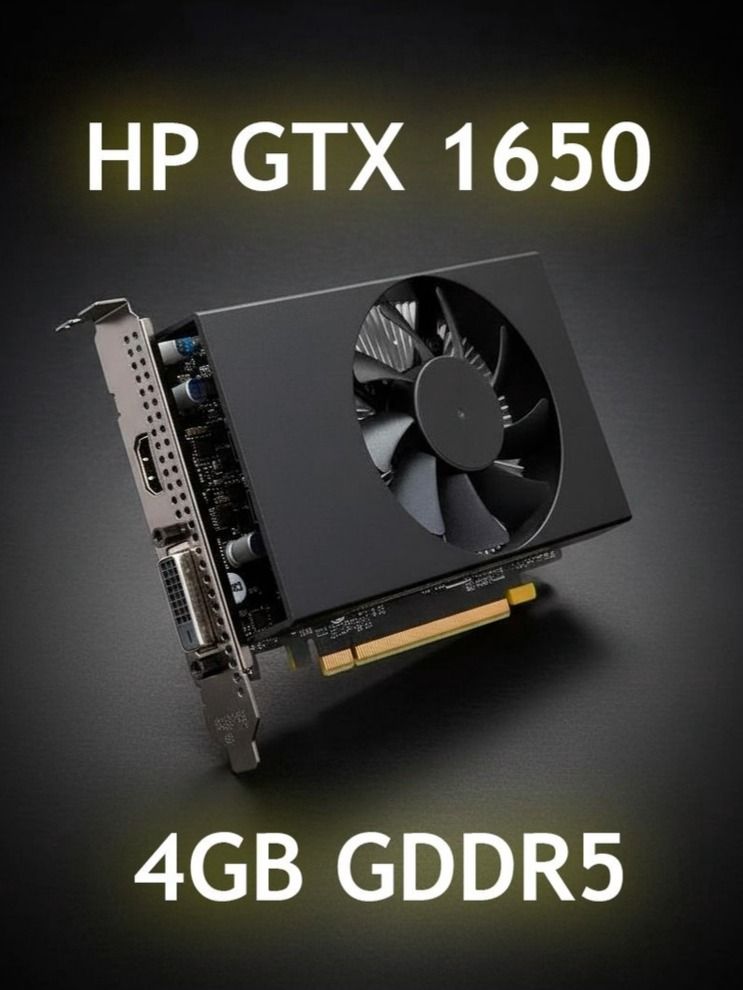 Видеокарта HP GeForce GTX 1650, 4 ГБ PCI Express 3.0 HDMI, DVI-D