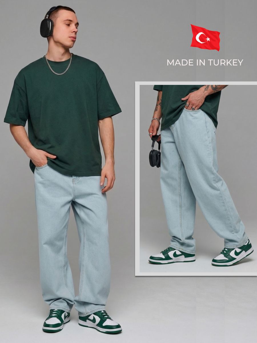 ДжинсыSeventy7denimмужскиеширокиебагги(трубы)