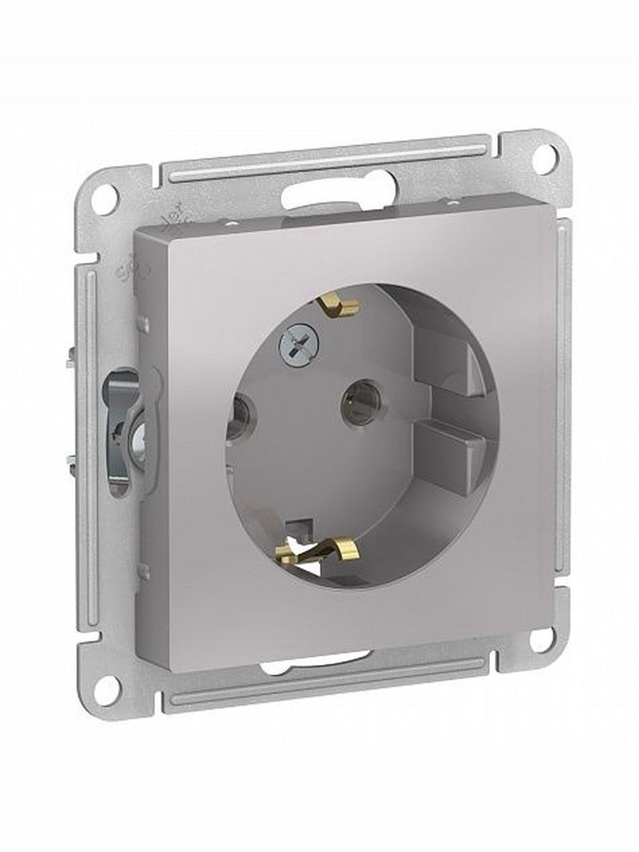 SchneiderElectricATLASDESIGNРозеткасзаземлением16ААлюминийATN000343