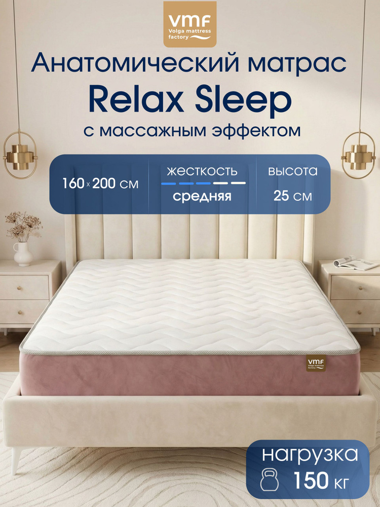 Матрас 160х200 см ортопедический на независимых пружинах двуспальный, высокий анатомический матрас средней #1