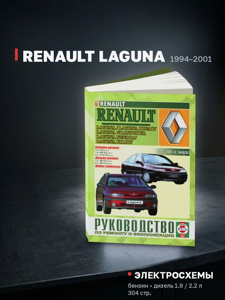 Книга Renault Laguna бензин, дизель 1994-2001 (Рено Лагуна) руководство по ремонту, эксплуатации и обслуживанию #1