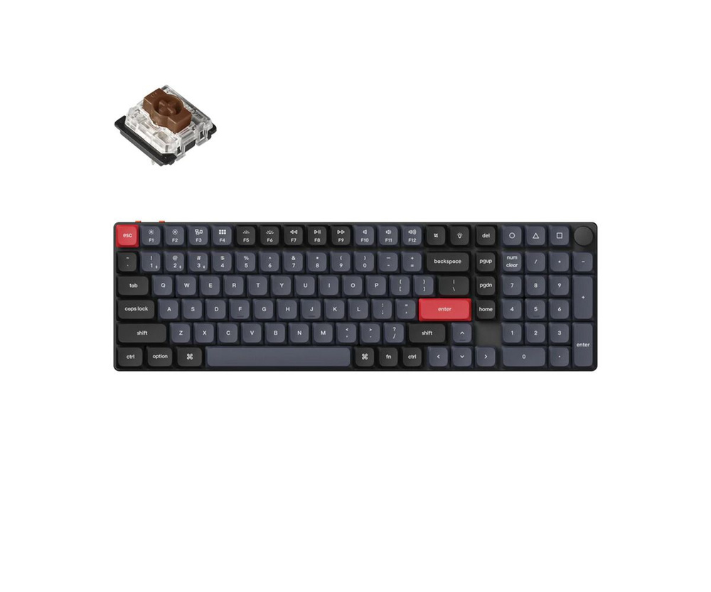 Механическая клавиатура Keychron K17 Pro RGB Backlight Low Profile Gateron  Mechanical (Hot-Swappable) Brown Switch купить по низкой цене: отзывы,  фото, характеристики в интернет-магазине Ozon (1404950602)