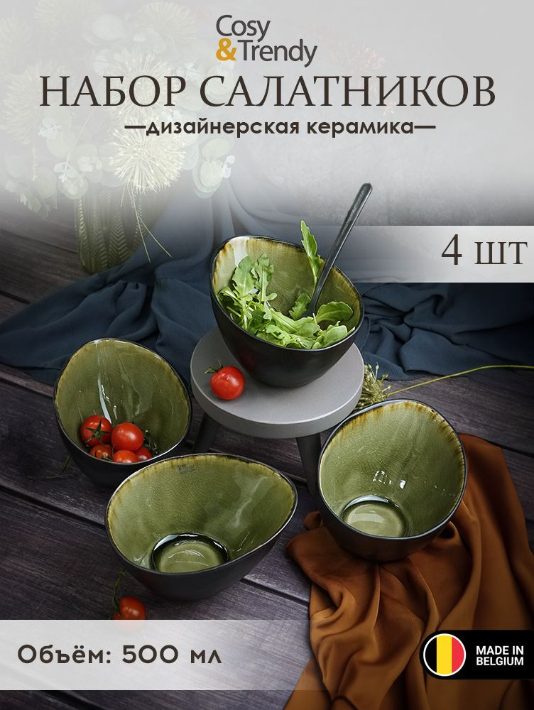 Набор салатников 4шт 500мл Cosy & Trendy Mossa/ Кози энд Тренд Мосса, керамика #1