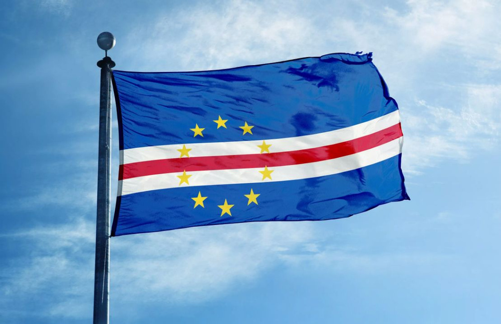 Двусторонний флаг Кабо-Верде 40х60 см на лодку, катер или яхту с люверсами  #1