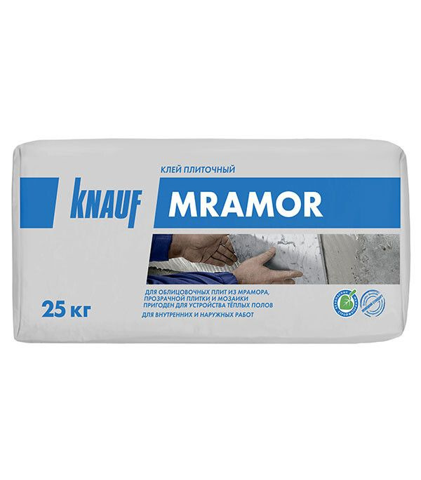 Клей для плитки/ керамогранита/ мозаики/ камня Knauf Мрамор белый класс С2 25 кг  #1