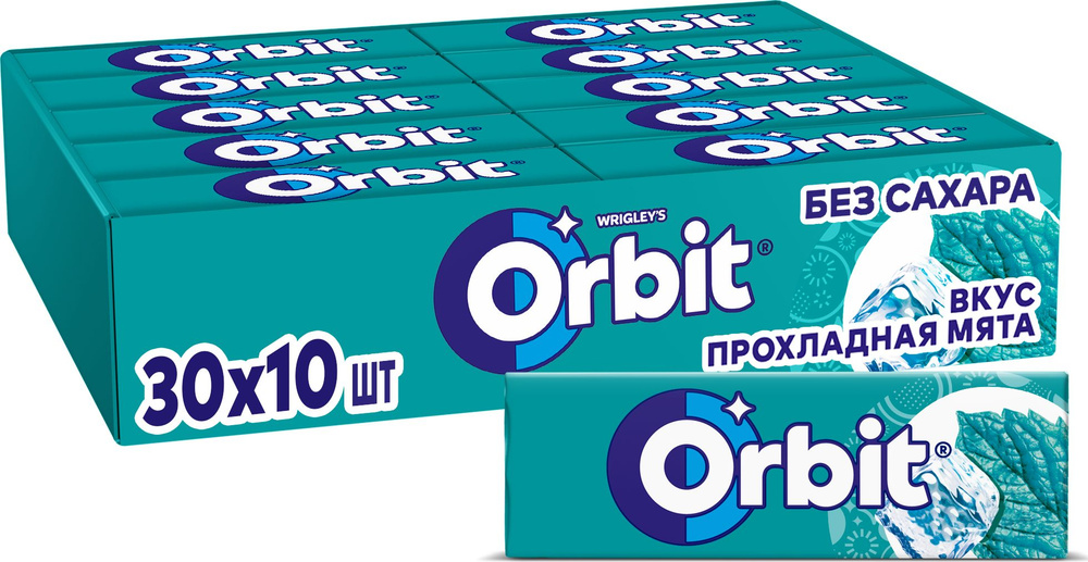 Жевательная резинка Orbit Прохладная мята, без сахара, 30 пачек по 13,6 г  #1