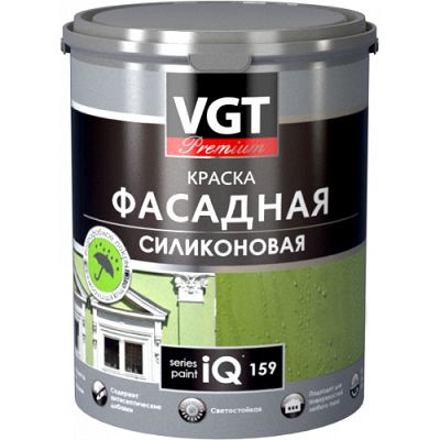 Краска Фасадная Силиконовая VGT Premium IQ159 9л (13кг) Долговечная / ВГТ Премиум Белая.  #1