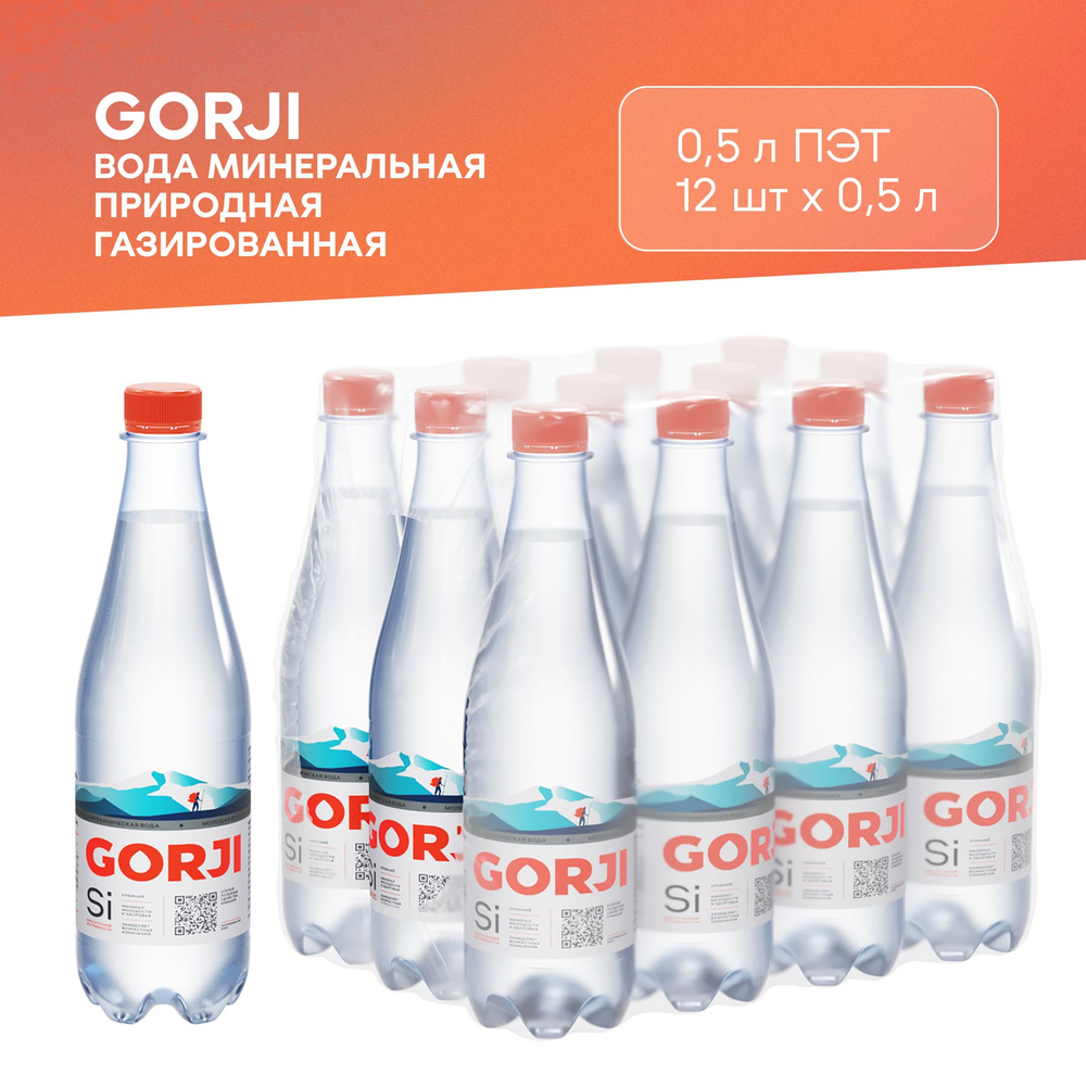 Вода минеральная природная газированная GORJI 0,5 л ПЭТ 12 шт.  #1