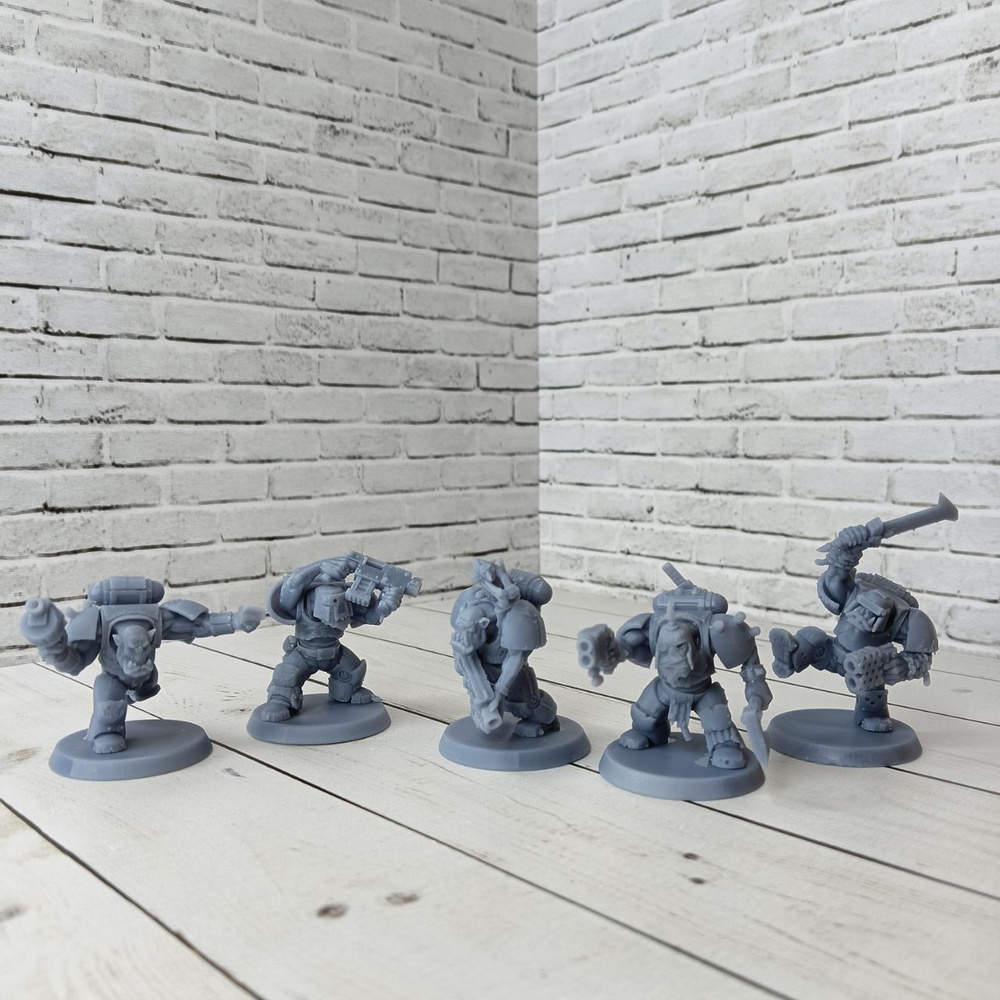 Набор миниатюр Warhammer 40000. Орки. Бойзы. 3 фигурки. Печать под ...