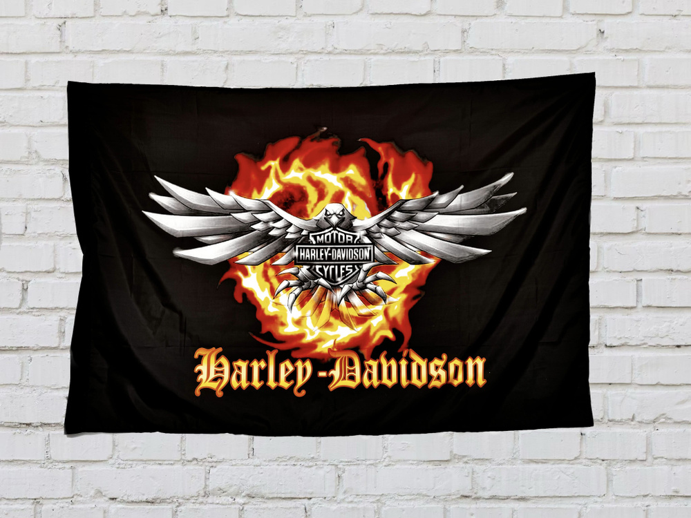 Плакат постер флаг Harley-Davidson с орлом #1