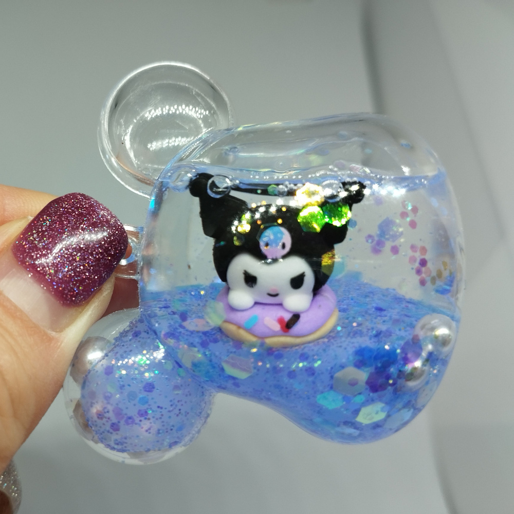 Брелок для ключей/Китти,бутылка/брелок с жидкостью,с гелем/брелок Hello ...