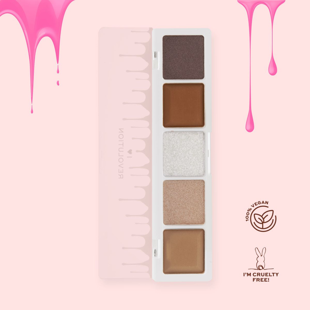 I HEART MAKEUP Тени для век MINI CHOCOLATE SHADOW PALETTE: палетка для макияжа глаз White Vanilla Cream, #1