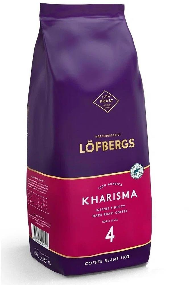 Кофе в зернах Lofbergs Kharisma Dark Roast (Обжарка 4), 1000 гр. Швеция #1