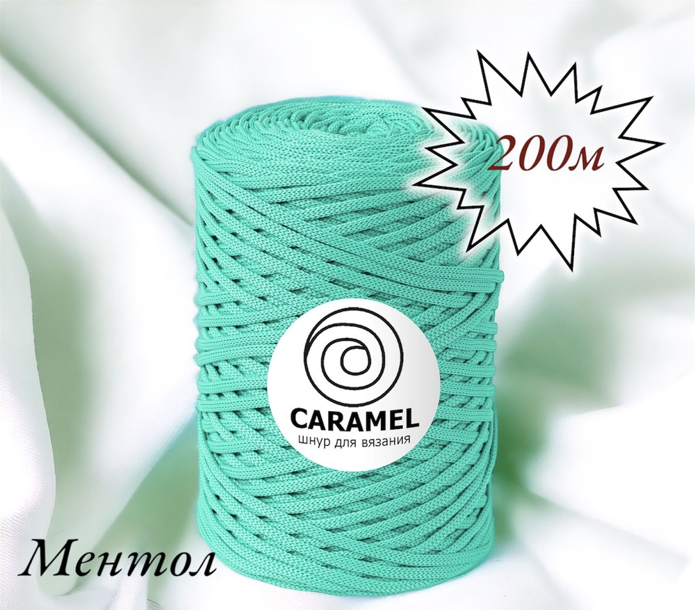 Полиэфирный шнур Caramel 5 мм. 1 моток. 200 м/500 г. Цвет: Ментол #1