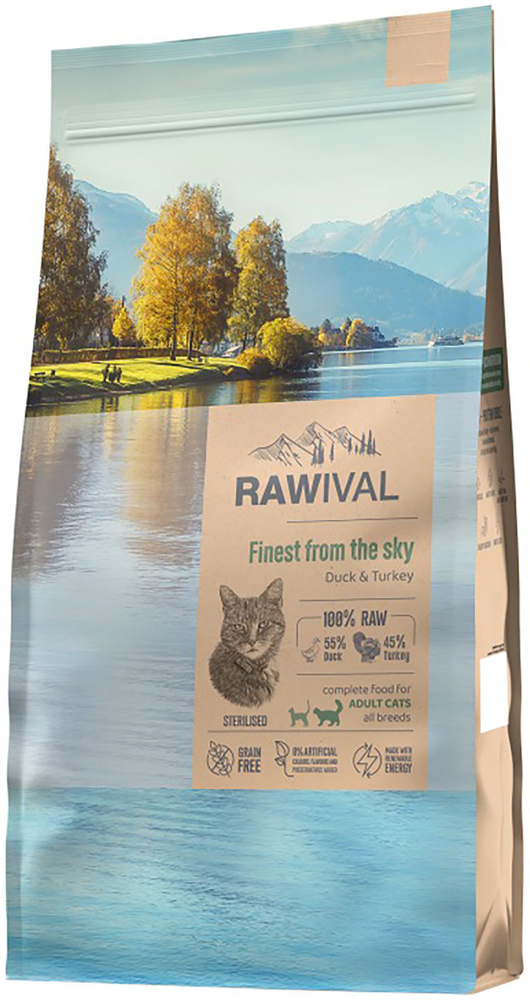 Корм Rawival Finest from the Sky Grain Free для стерилизованных кошек, беззерновой, утка с индейкой, #1