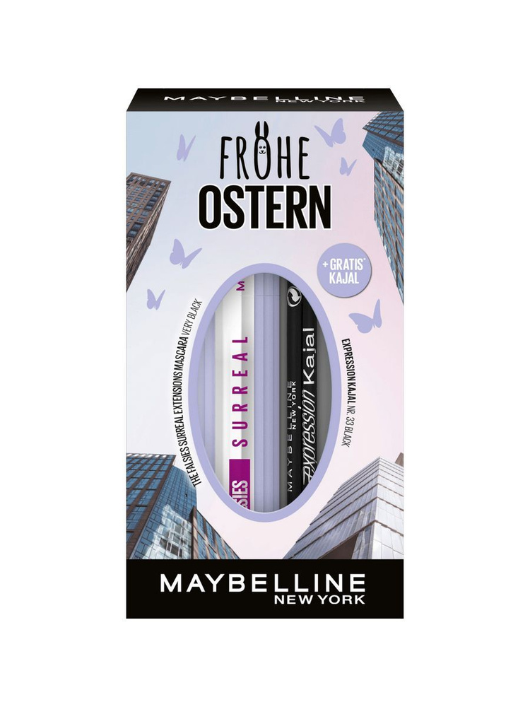 Тушь для ресниц Maybelline New York Augen Makeup Set Mascara Falsies Surreal Black + gratis Expression #1