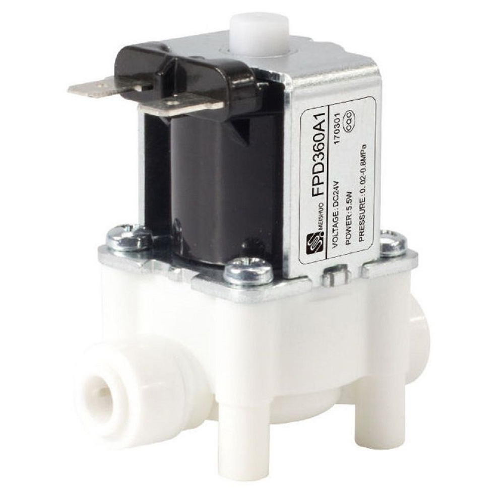 Клапан электромагнитный FPD360A1 соленоид для воды 12 Вольт трубка 1/4 дюйма быстросъем нормально открытый #1