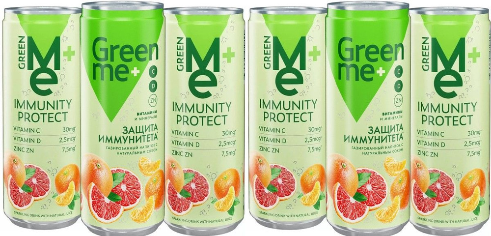 Напиток безалкогольный GreenMe Plus Immunity Protect 0.33л,ж/б*6шт #1