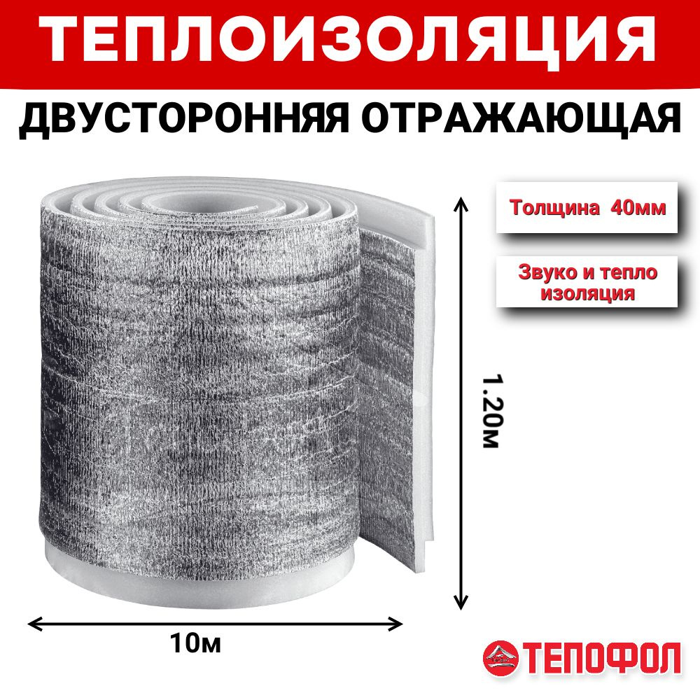 Теплоизоляция ТЕПОФОЛ 40мм (12м2) #1