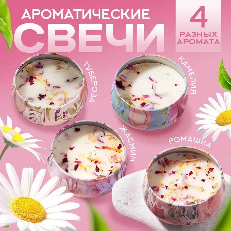 Свеча ароматическая, 5 см, 4 шт #1