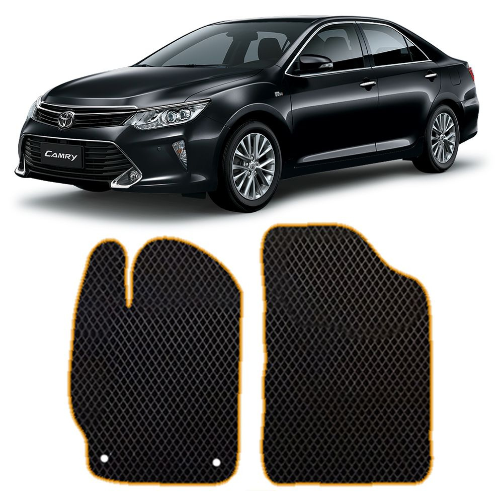 Коврики в салон автомобиля TOYOTA CAMRY 50 55 2011-2018 комплект в машину,  цвет оранжевый - купить по выгодной цене в интернет-магазине OZON  (525289441)