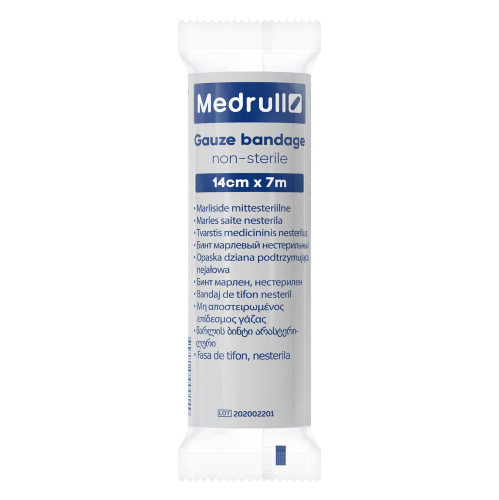 Бинт марлевый фиксирующий нестерильный Medrull 7м х 14см - купить с ...