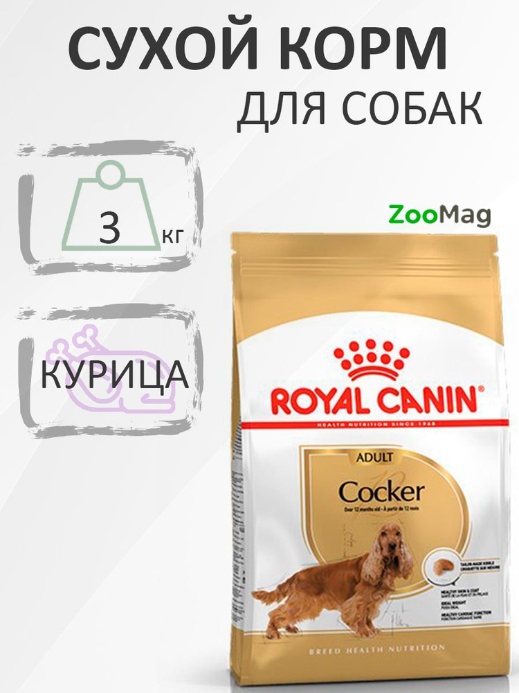 Royal Canin Breed dog Cocker Adult / Сухой корм Роял Канин для взрослых ...