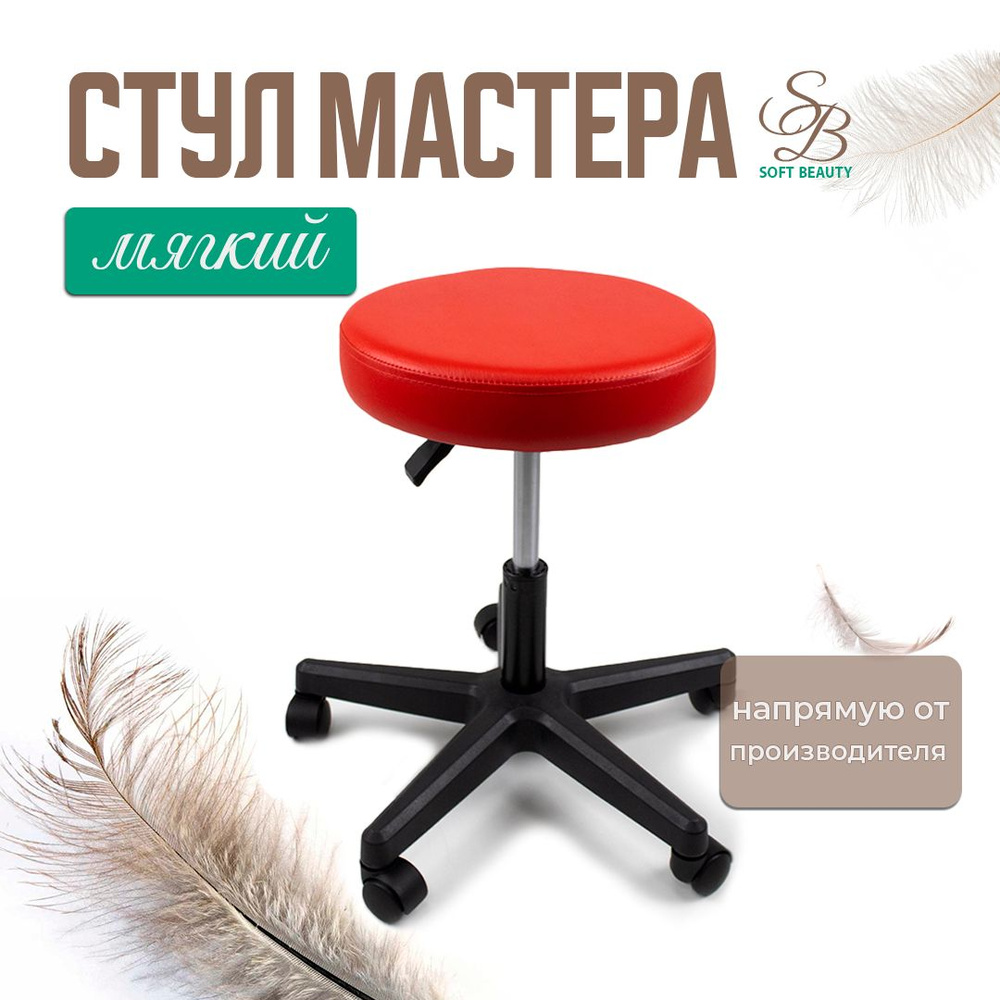 Профессиональный стул для мастера с колесиками и вращающимся сиденьем ...