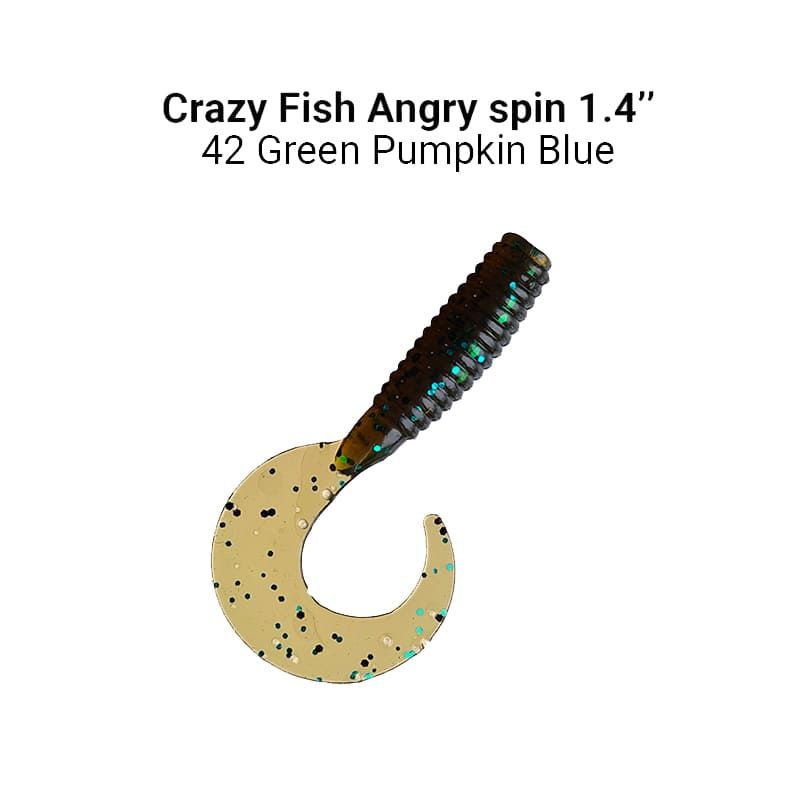 Силиконовые приманки Crazy Fish Angry spin 1.4" 78-35-42-6, кальмар, 10 шт. Приманка для рыбалки, 35 #1