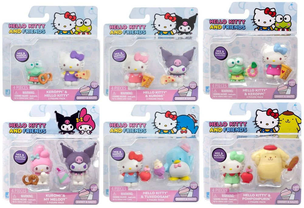 Игрушка Sanrio Hello Kitty And Friends Sweet And Salty Set Of 12 Mini Figure 2 Packs купить с