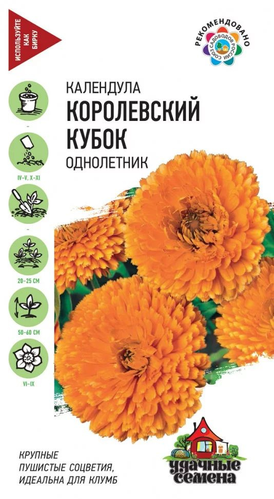 Семена КАЛЕНДУЛА КОРОЛЕВСКИЙ КУБОК (0,5 грамм) Удачные семена (Гавриш)  #1