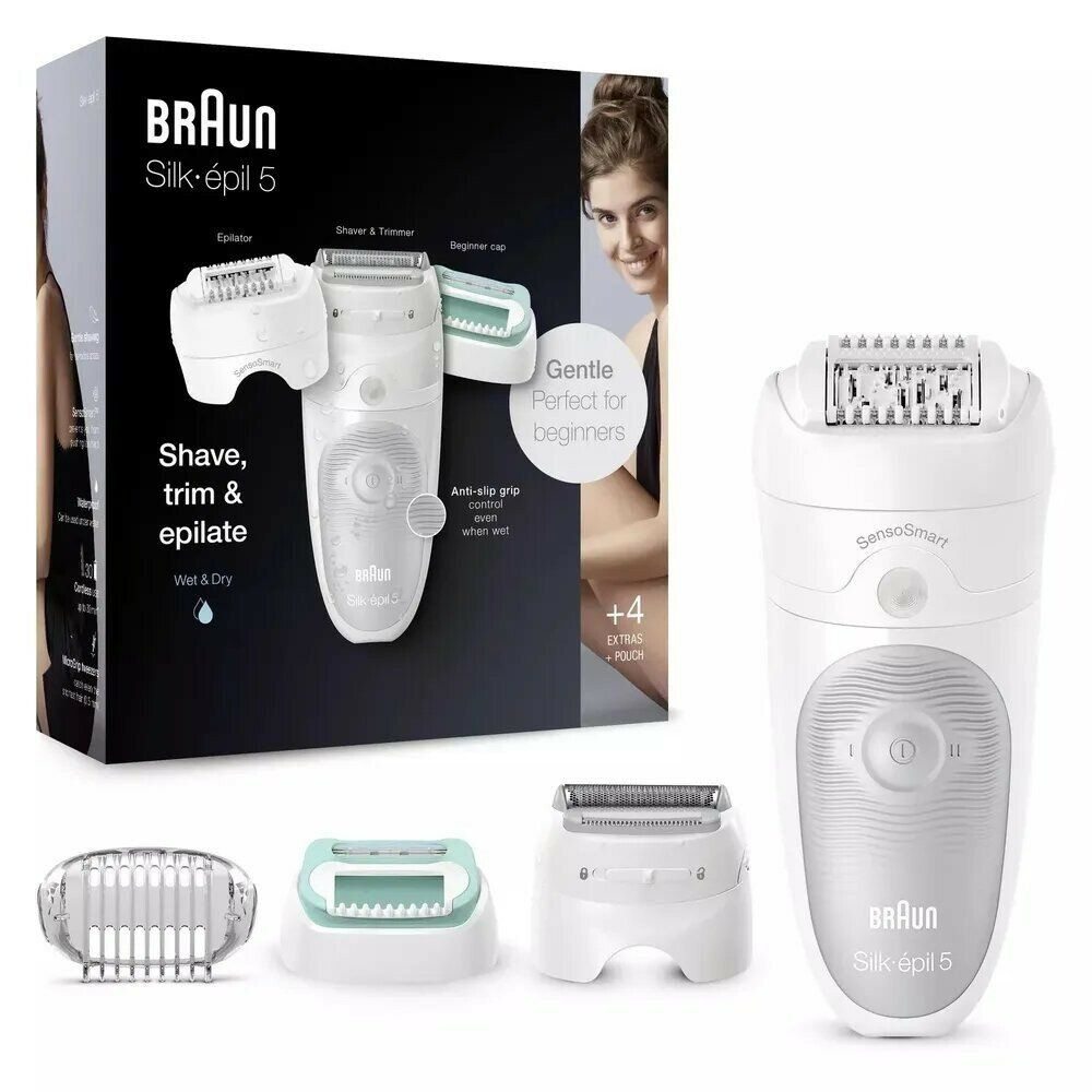 Braun Эпилятор Женский Silk-epil 5 SensoSmart 5625, 2 скорости, 4 ...