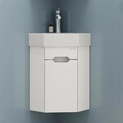 Тумба с раковиной Onika Айленд 35 подвесная, 49, 4 см, угловая, белая ...