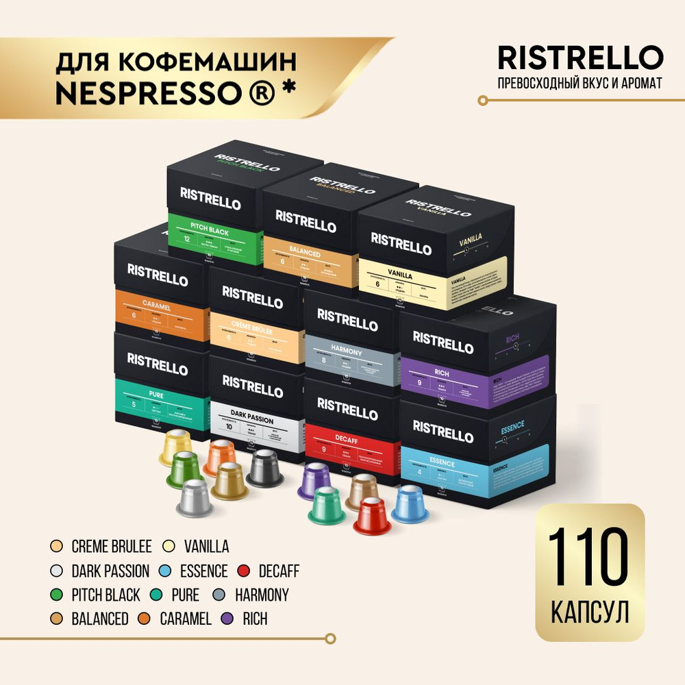 Кофе в капсулах набор Ristrello ВСЕ ВКУСЫ для кофемашины Nespresso Арабика Робуста разной обжарки 11 #1