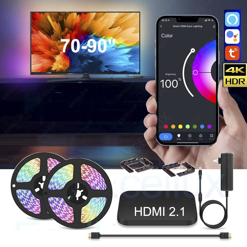 Умная светодиодная лента HDMI2.1+RGBIC-Ambient, 30.6 Вт, Светодиодная, 1 шт.  #1